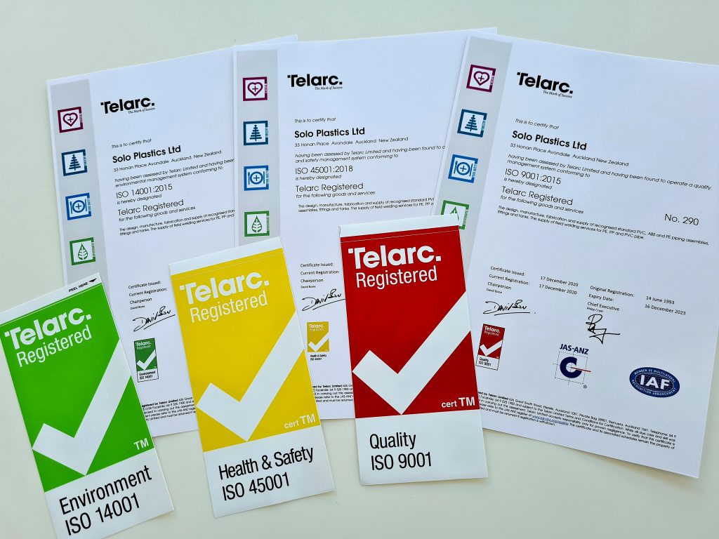 Triple ISO standards awarded to Solo Plastics through Telarc