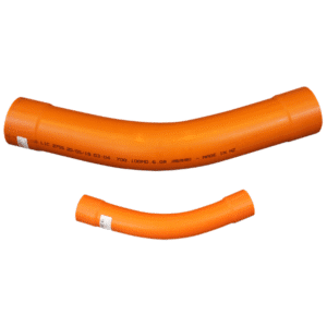 Orange electrical duct bend manufactured by Solo